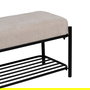 Banco Beige Tejido-Metal 91 X 36 X 45 cm