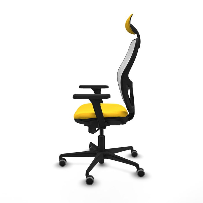PIQUERAS Y CRESPO Silla de oficina Jorquera con mecanismo Sincro, Amarillo y Blanco PIQUERAS Y CRESPO Silla de oficina Jorquera con mecanismo Sincro, Amarillo y Blanco