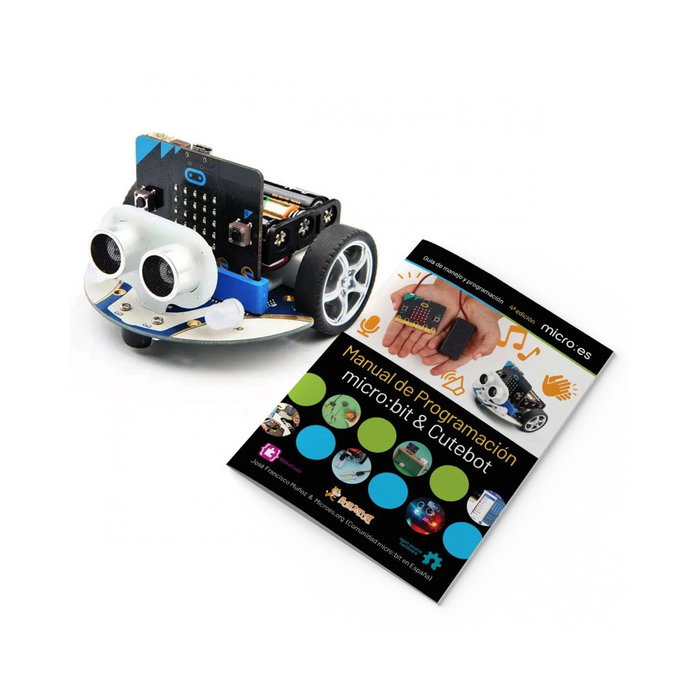 Micro:bit Cutebot - Kit de Robot Coche Inteligente Educativo para micro:bit con Sensores Ultrasónicos, Seguidor de Líneas, LEDs y Motores, Edad 8+ Micro:bit Cutebot - Kit de Robot Coche Inteligente Educativo para micro:bit con Sensores Ultrasónicos, Seguidor de Líneas, LEDs y Motores, Edad 8+