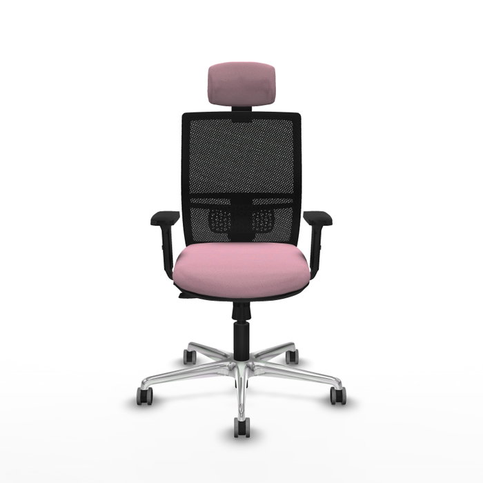 PIQUERAS Y CRESPO Silla de oficina Yunquera con mecanismo Sincro/Traslack, Rosa y Negro