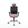 PIQUERAS Y CRESPO Silla de oficina Yunquera con mecanismo Sincro/Traslack, Rosa y Negro