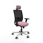 PIQUERAS Y CRESPO Silla de oficina Yunquera con mecanismo Sincro/Traslack, Rosa y Negro