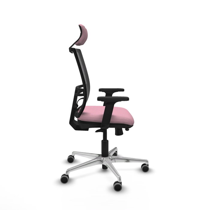 PIQUERAS Y CRESPO Silla de oficina Yunquera con mecanismo Sincro/Traslack, Rosa y Negro