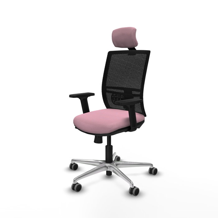 PIQUERAS Y CRESPO Silla de oficina Yunquera con mecanismo Sincro/Traslack, Rosa y Negro