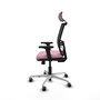 PIQUERAS Y CRESPO Silla de oficina Yunquera con mecanismo Sincro/Traslack, Rosa y Negro