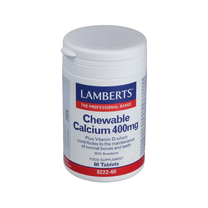 Lamberts Calcio Masticable con Vitamina D3, Sabor Limón, 400 mg por Comprimido, 60 Comprimidos, Apto para Niños y Vegetarianos Lamberts Calcio Masticable con Vitamina D3, Sabor Limón, 400 mg por Comprimido, 60 Comprimidos, Apto para Niños y Vegetarianos