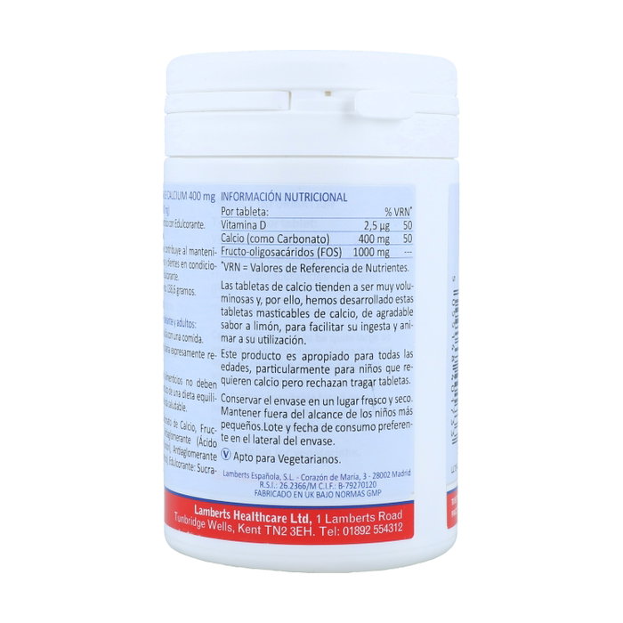 Lamberts Calcio Masticable 400mg Limón