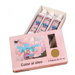 WONDER ART BY PRYSE 6250038 Óleo 3 Tubos 21ml Siena Crudo Marrón