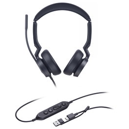 Yealink Auricular UH46 Dual Teams con Conector USB-C/A - Compatible con Microsoft Teams y otros software de videoconferencia