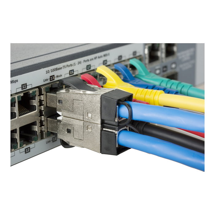 METZ CONNECT Conector RJ45 de Campo 25G para Cable Pro, Chapado en Niquel/Dorado, Rojo, IP20, Paquete de 10