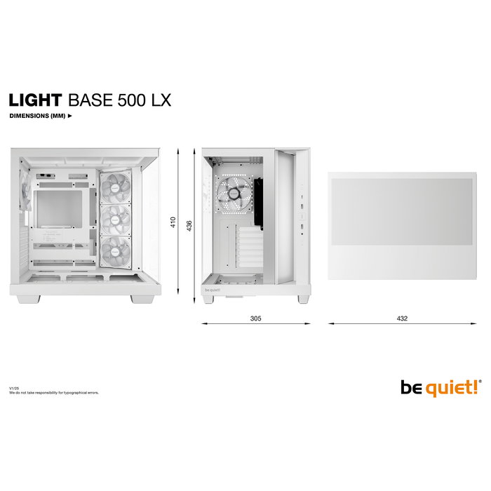 be quiet! Light Base 500 LX White Midi Tower Caja de PC Blanca ATX, micro ATX, Mini-ITX