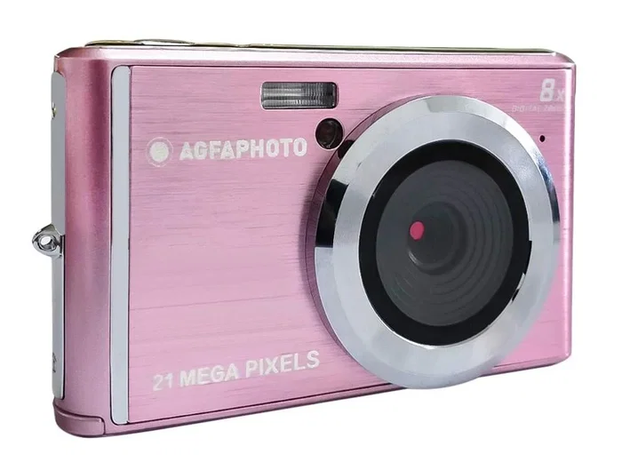 AgfaPhoto Compact DC5200 - Cámara Digital Compacta 21 MP CMOS, Zoom Digital 8x, Grabación Vídeo HD 720p, Color Rosa