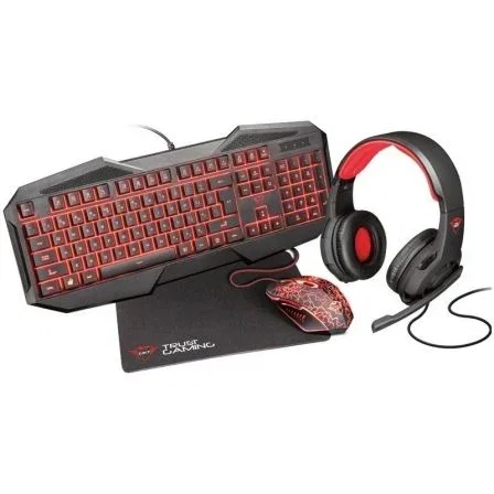 PACK TRUST GAMING GXT 788 - TECLADO GXT 830 ILUMINACIÓN LED - AURICULARES GXT 810 - RATÓN GXT 105 ILUMINACIÓN LED - ALFOMBRILLA 250*210*3MM