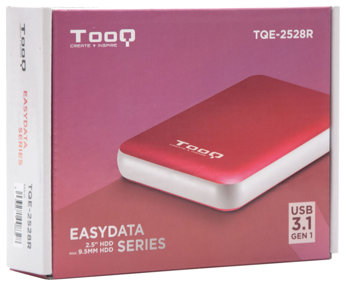 TooQ TQE-2528R Caja Externa para Discos Duros 2.5 Pulgadas SATA a USB 3.1 Gen1 Rojo TooQ TQE-2528R Caja Externa para Discos Duros 2.5 Pulgadas SATA a USB 3.1 Gen1 Rojo