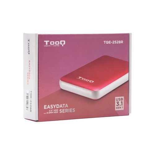 TooQ TQE-2528R Caja Externa para Discos Duros 2.5 Pulgadas SATA a USB 3.1 Gen1 Rojo TooQ TQE-2528R Caja Externa para Discos Duros 2.5 Pulgadas SATA a USB 3.1 Gen1 Rojo