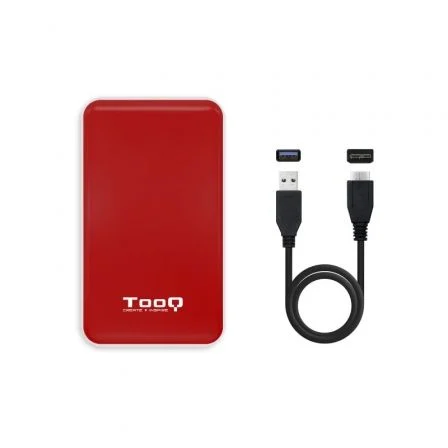 Tooq TQE-2528R Caja Externa Disco Duro 2.5" USB 3.1 Sin Tornillos Rojo