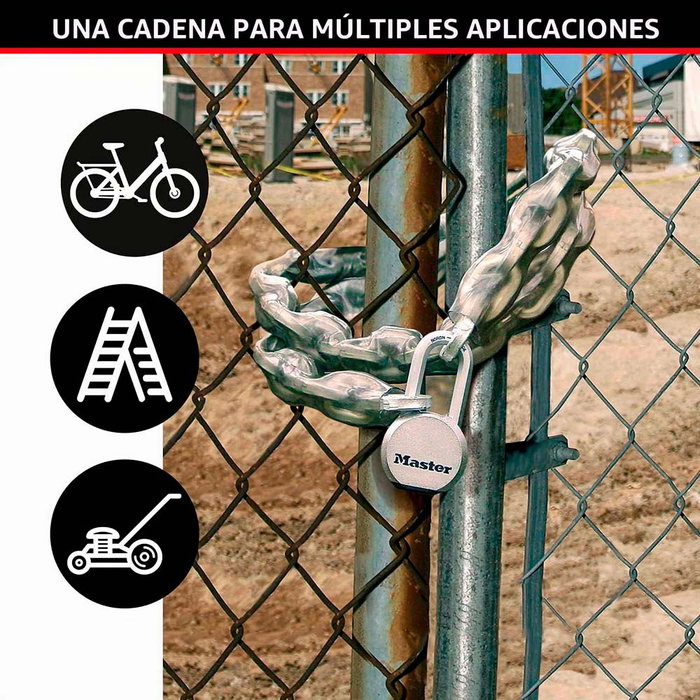 Master Lock Cadena de acero cementado con recubrimiento de vinilo ø6 mm x 1 m Master Lock Cadena de acero cementado con recubrimiento de vinilo ø6 mm x 1 m
