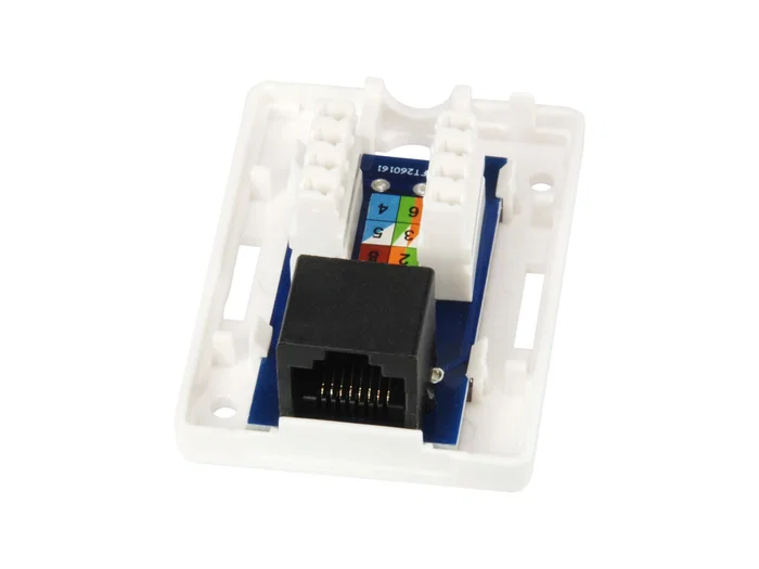 Equip - Roseta de superficie Cat. 5e, 1 puerto RJ45 hembra, color blanco