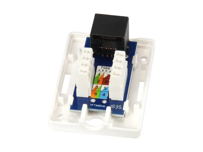 Equip - Roseta de superficie Cat. 5e, 1 puerto RJ45 hembra, color blanco