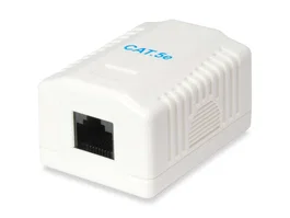 Equip - Roseta de superficie Cat. 5e, 1 puerto RJ45 hembra, color blanco