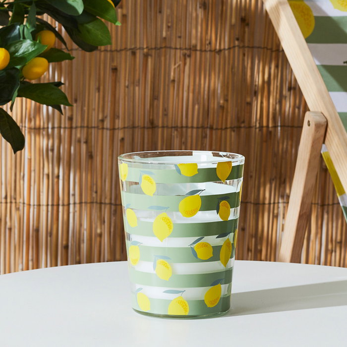 Home Deco Factory Vela Antimoustique Aroma Citronela 470g ~45h, Ø13x16cm - Modelos Surtidos (limones, rayas, sunshine)