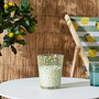 Home Deco Factory Vela Antimoustique Aroma Citronela 470g ~45h, Ø13x16cm - Modelos Surtidos (limones, rayas, sunshine)