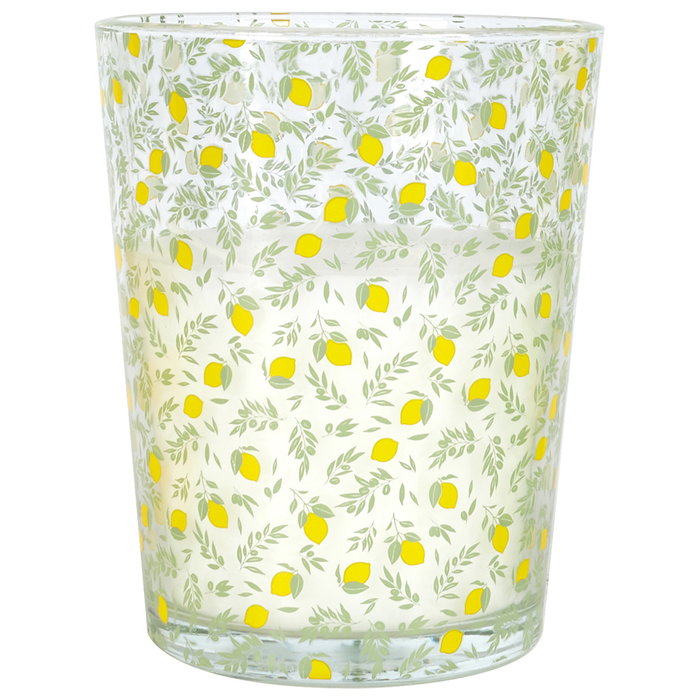 Home Deco Factory Vela Antimoustique Aroma Citronela 470g ~45h, Ø13x16cm - Modelos Surtidos (limones, rayas, sunshine)