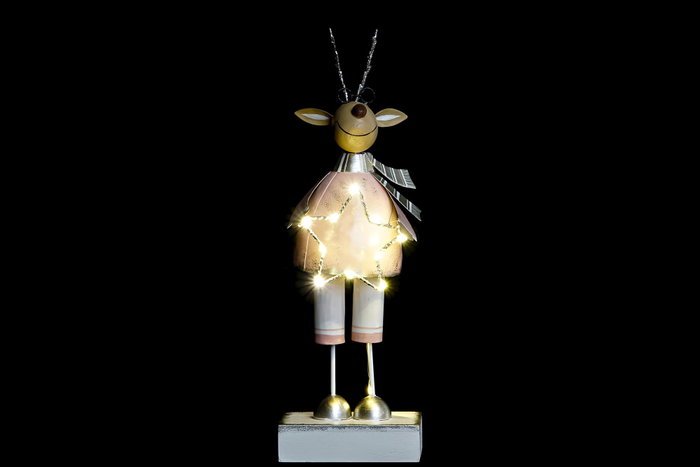 DKD Home Decor Figura de Metal LED RENO Surtido de 2 unidades