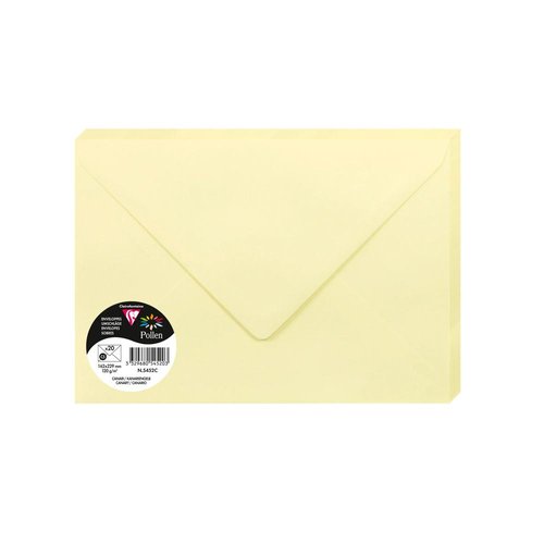 Sobre Clairefontaine Pollen 162X229 120G Amarillo Canario Paquete De 20 Sobre Clairefontaine Pollen 162X229 120G Amarillo Canario Paquete De 20