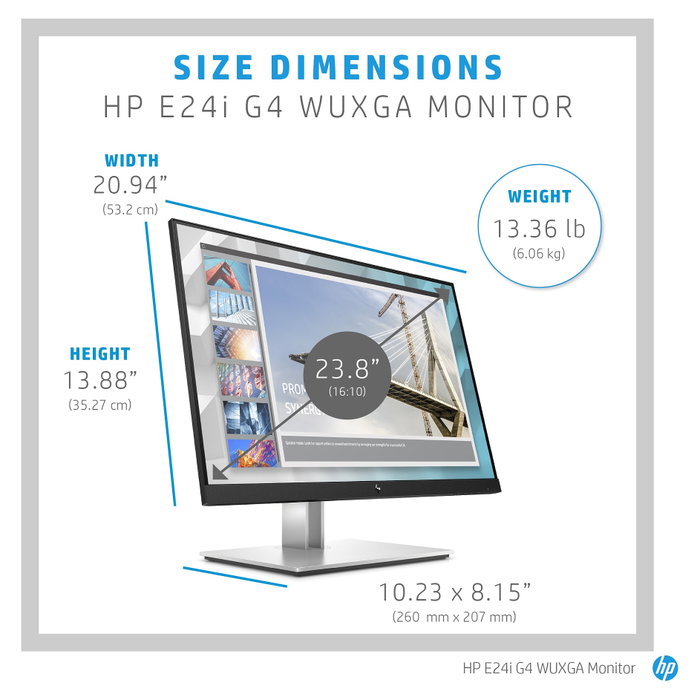 HP E24i G4 Monitor 24 Pulgadas WUXGA IPS Negro