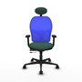 PIQUERAS Y CRESPO Silla de oficina Jorquera con mecanismo Sincro/Traslack, Verde botella y Azul