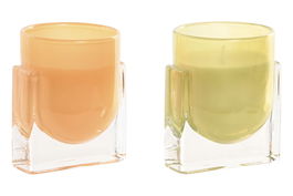 DKD Home Decor Vela Moderno Verde Camel 7 x 10 x 8 cm (6 Unidades)