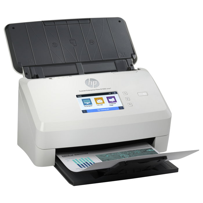 HP ScanJet Enterprise Flow N7000snw1 - Escáner de Documentos Profesional con Alimentador Automático, WiFi, LAN, Duplex, 600 DPI, Hasta A4, Pantalla Táctil 2.8", Blanco HP ScanJet Enterprise Flow N7000snw1 - Escáner de Documentos Profesional con Alimentador Automático, WiFi, LAN, Duplex, 600 DPI, Hasta A4, Pantalla Táctil 2.8", Blanco