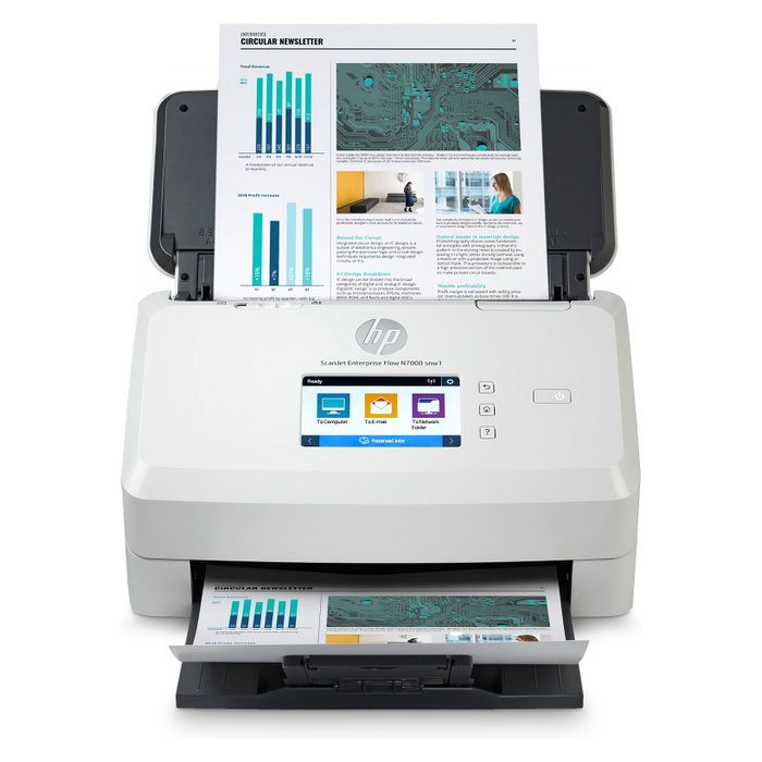 HP ScanJet Enterprise Flow N7000snw1 - Escáner de Documentos Profesional con Alimentador Automático, WiFi, LAN, Duplex, 600 DPI, Hasta A4, Pantalla Táctil 2.8", Blanco HP ScanJet Enterprise Flow N7000snw1 - Escáner de Documentos Profesional con Alimentador Automático, WiFi, LAN, Duplex, 600 DPI, Hasta A4, Pantalla Táctil 2.8", Blanco