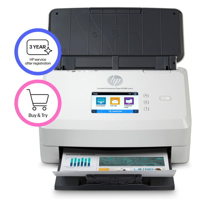 HP ScanJet Enterprise Flow N7000snw1 - Escáner de Documentos Profesional con Alimentador Automático, WiFi, LAN, Duplex, 600 DPI, Hasta A4, Pantalla Táctil 2.8", Blanco HP ScanJet Enterprise Flow N7000snw1 - Escáner de Documentos Profesional con Alimentador Automático, WiFi, LAN, Duplex, 600 DPI, Hasta A4, Pantalla Táctil 2.8", Blanco