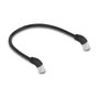 DeLOCK Cable de red RJ45 Cat.6A S/FTP acodado 45° hacia abajo 0,5 m Negro