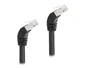 DeLOCK Cable de red RJ45 Cat.6A S/FTP 45° hacia abajo, 0,5 m, Negro