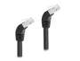 DeLOCK Cable de red RJ45 Cat.6A S/FTP 45° hacia abajo 0,5 m negro