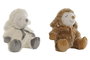 DKD Home Decor Peluche de Oveja en Poliéster, Set de 2 unidades, Blanco y Marrón