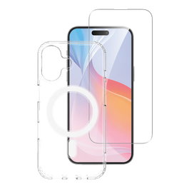 4smarts 541195 Kit de Proteccion Premium 360 con Cristal Templado y Funda Transparente Compatible con Apple iPhone 16, 15,5 cm (6.1")