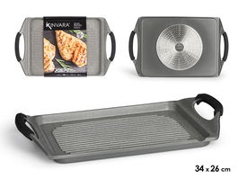 Kinvara Asador Plano Gris 34x26 cm Aluminio Inducción (Set de 6)