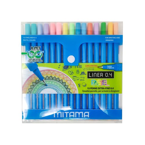 Mitama Fineliner Rotuladores de Punta Fina Pastel de 15 Unidades Mitama Fineliner Rotuladores de Punta Fina Pastel de 15 Unidades