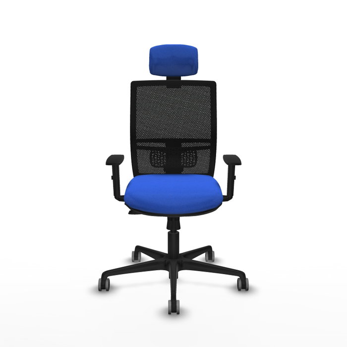 PIQUERAS Y CRESPO Silla de oficina Yunquera con mecanismo Sincro/Traslack, Azul y Negro