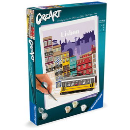 Ravensburger Creart Serie Trend C Lisboa 25522 - Lienzo con Números para Pintar, Juego de Arte para Adultos y Adolescentes (+12 Años)