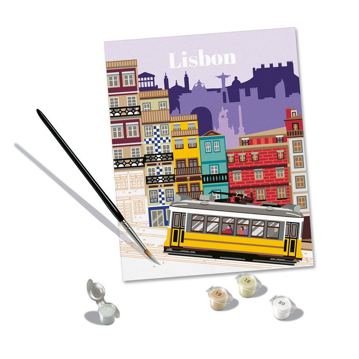 Ravensburger Creart Serie Trend C Lisboa 25522 - Lienzo con Números para Pintar, Juego de Arte para Adultos y Adolescentes (+12 Años)