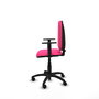 Silla de oficina Aýna con mecanismo Contacto permanente básico tapizada con Similpiel color Rosa. Equipada con Base poliamida negra, Brazos 1D y Ruedas de nailon 50 mm