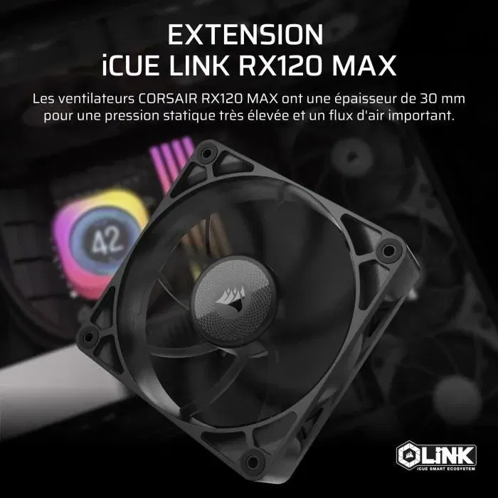 Corsair CO-9051041-WW Ventilador iCUE LINK RX120 Max de un solo ventilador para PC Corsair CO-9051041-WW Ventilador iCUE LINK RX120 Max de un solo ventilador para PC
