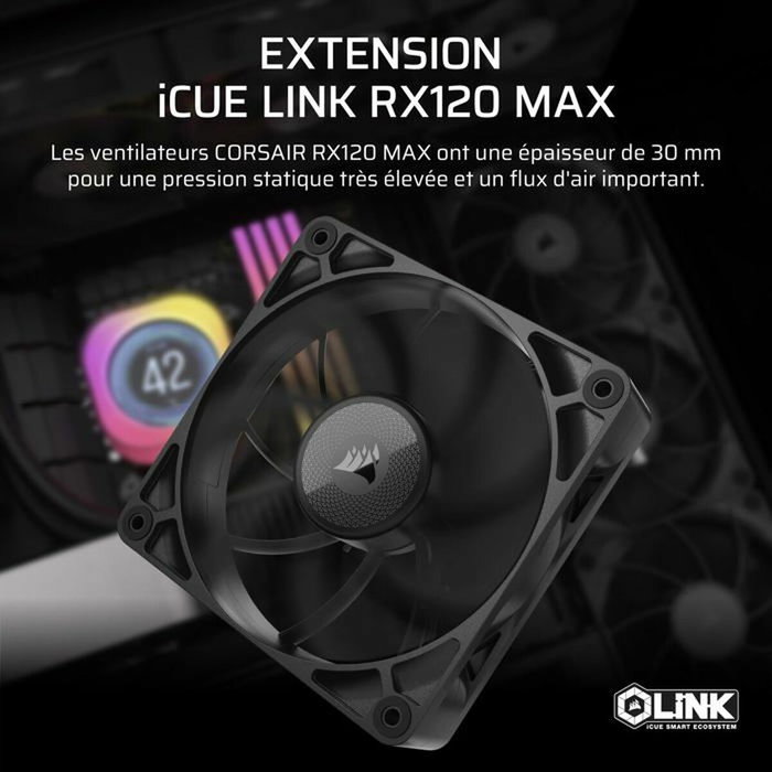 Corsair iCUE LINK RX120 Max Ventilador de Caja 120mm Negro