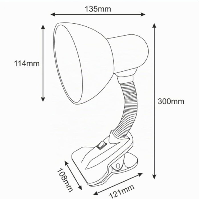 ORNO Lámpara de escritorio Virone flexible con pinza E27
