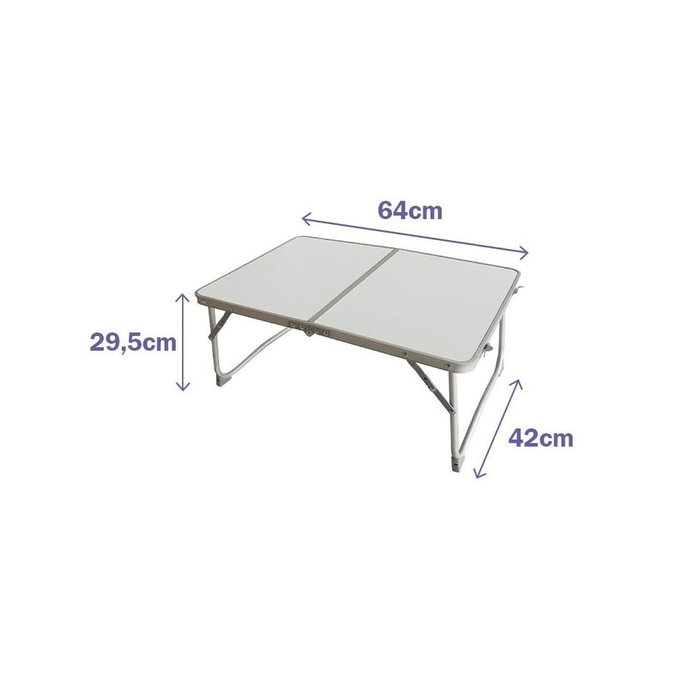 Marbueno Mesa Plegable Blanco Aluminio D13 para Camping y Playa